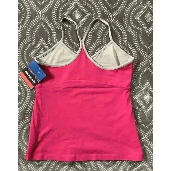 Patagonia Tank Top Shirt Womens Large Pink Balance Racerback Slim Fit Yoga NEW - Picture 5 of 10